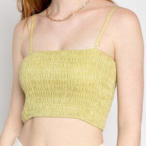 ATM Linen Smocked Tube Top in Seagrass